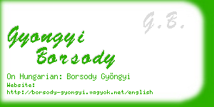 gyongyi borsody business card